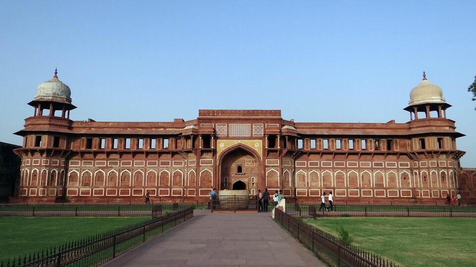 Jahangir Mahal palace inside the red sandstone Agra Fort