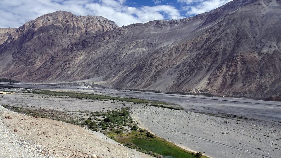 The Shyok River winding through the Nubra Valley